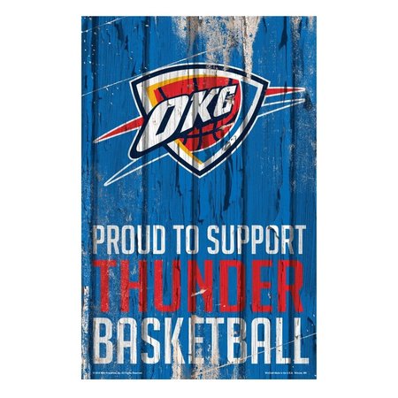 WINCRAFT Oklahoma City Thunder Sign 11x17 Wood Proud to Support Design 3208596745